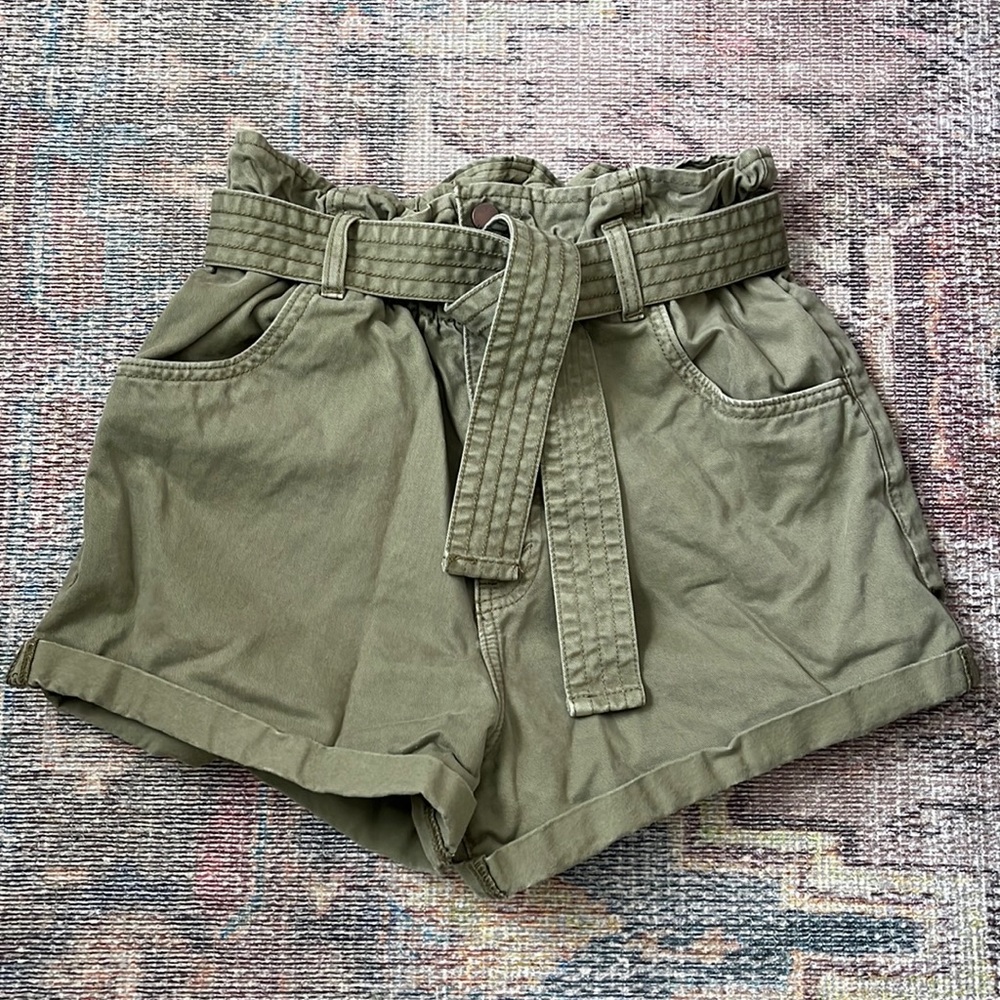 Abercrombie & Fitch High Waisted Paper Bag Shorts